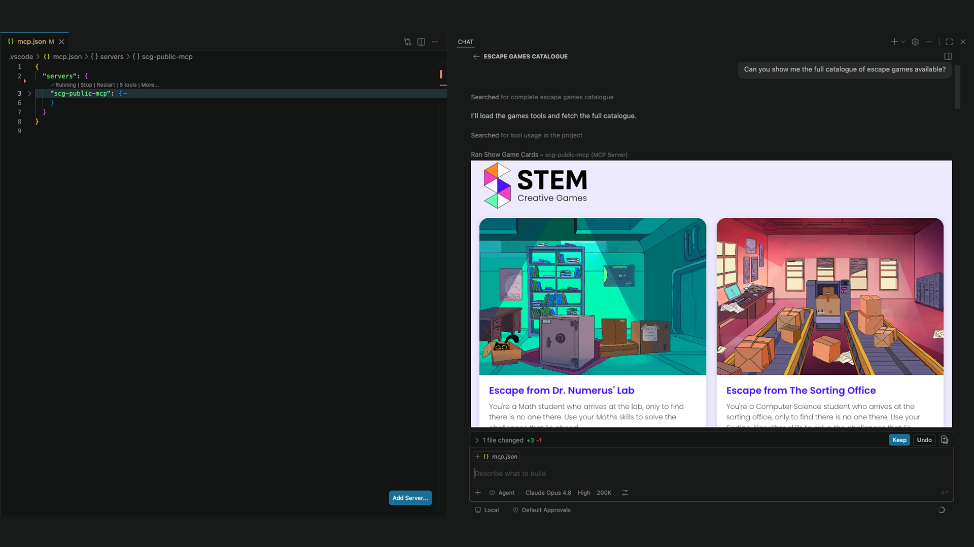 VSCode acting as our first MCP test harness